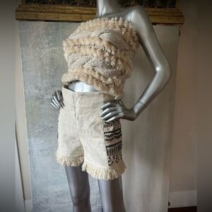 Sale — Vintage Shorts Tapestry with Fringe, S